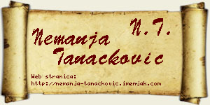 Nemanja Tanacković vizit kartica